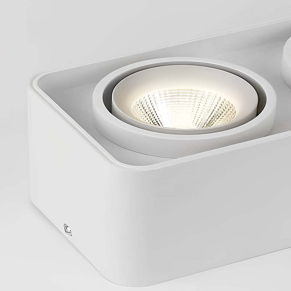 Square Adjustable 3-Step Dimming LED Ceiling Grille Light — White / 2-Light / White