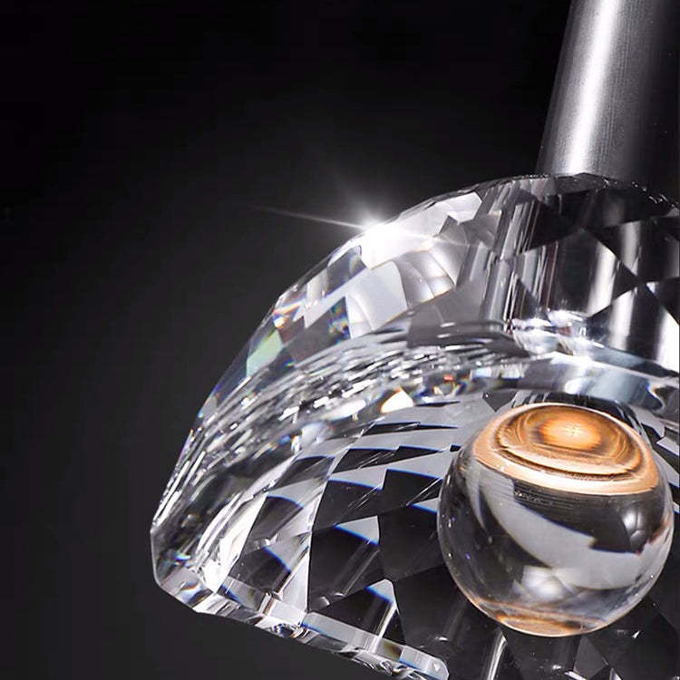 Contemporary Curve Crystal Brass Pendant Light