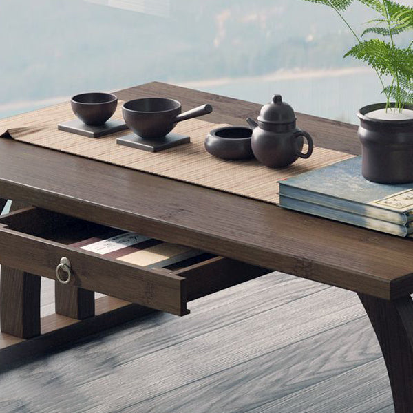 Japanese Curved Bamboo End Table