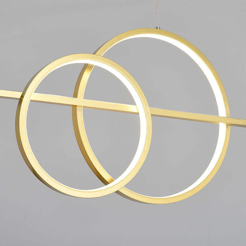 Modern Long Strip Round Globe LED Island Chandelier