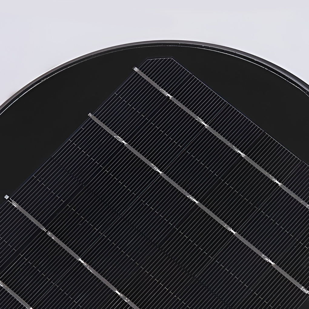 Round Light Control Induction Black Modern Outdoor Solar Pathway Lights-Lighom