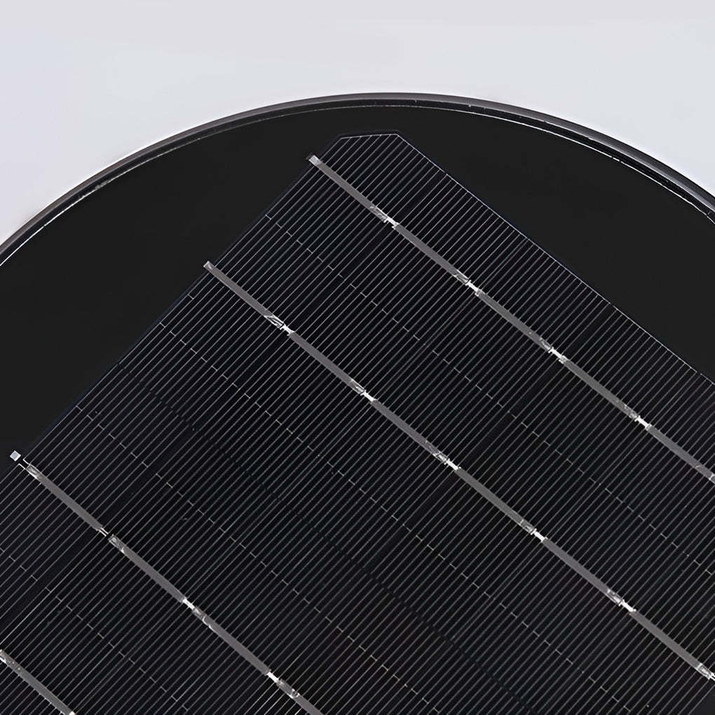 Round Light Control Induction Black Modern Outdoor Solar Pathway Lights-Lighom