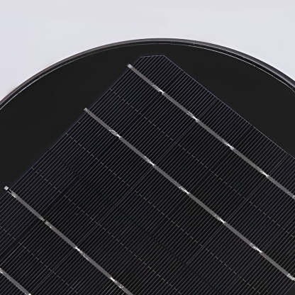 Round Light Control Induction Black Modern Outdoor Solar Pathway Lights-Lighom