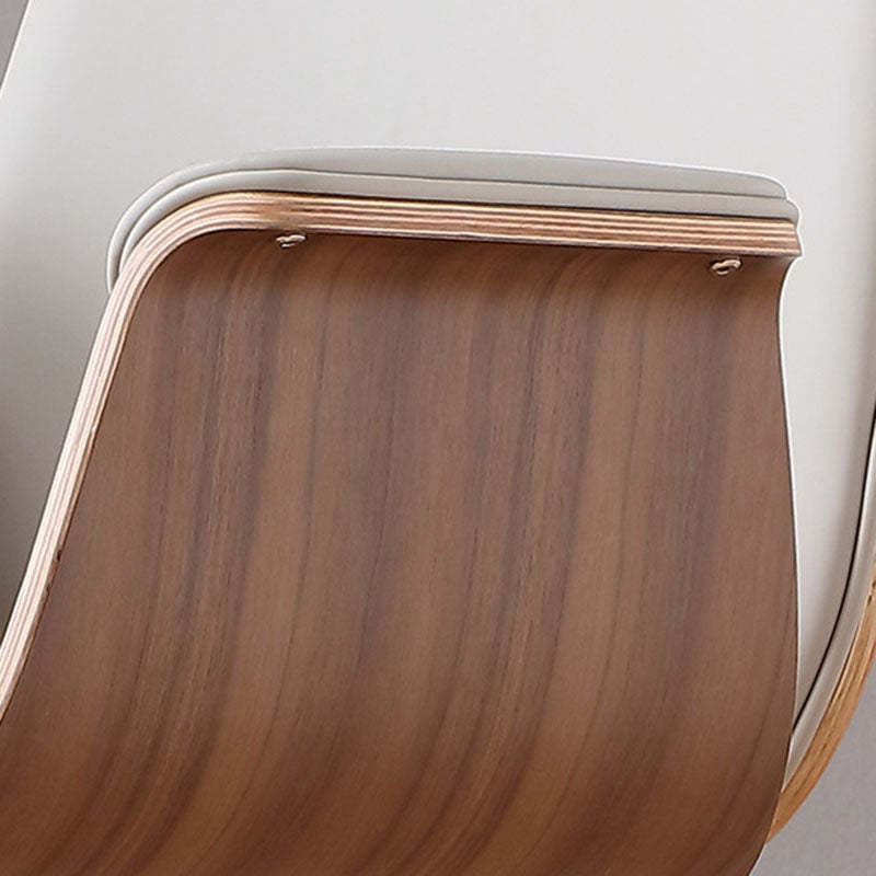 Contemporary Microfiber Leather Wood Grain Swivel Desk Chair