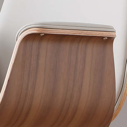 Contemporary Microfiber Leather Wood Grain Swivel Desk Chair