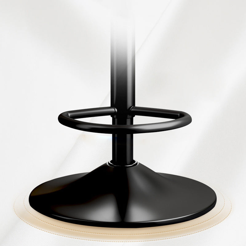 Contemporary Leather Swivel Bar Stool Height Adjustable — Orange Seat + Silver Base
