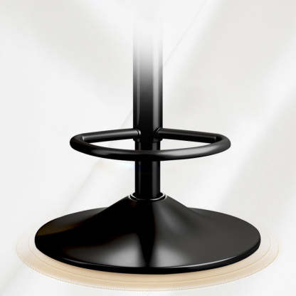 Contemporary Leather Swivel Bar Stool Height Adjustable — Orange Seat + Silver Base