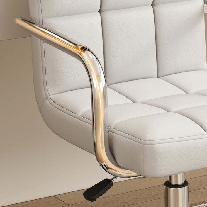 Modern Leather Steel Lattice Swivel Desk Chair