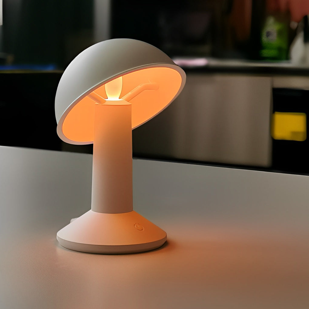 White synthetic mushroom tiltable table lamps - modern