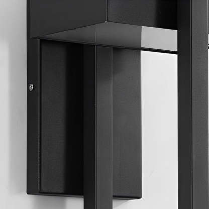 Rectangular Minimalist LED Waterproof Black Modern Outdoor Wall Lamp-Lighom