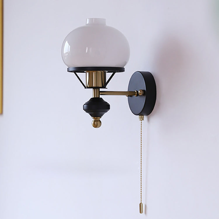 French Geometric Circle Glass Iron Sconce