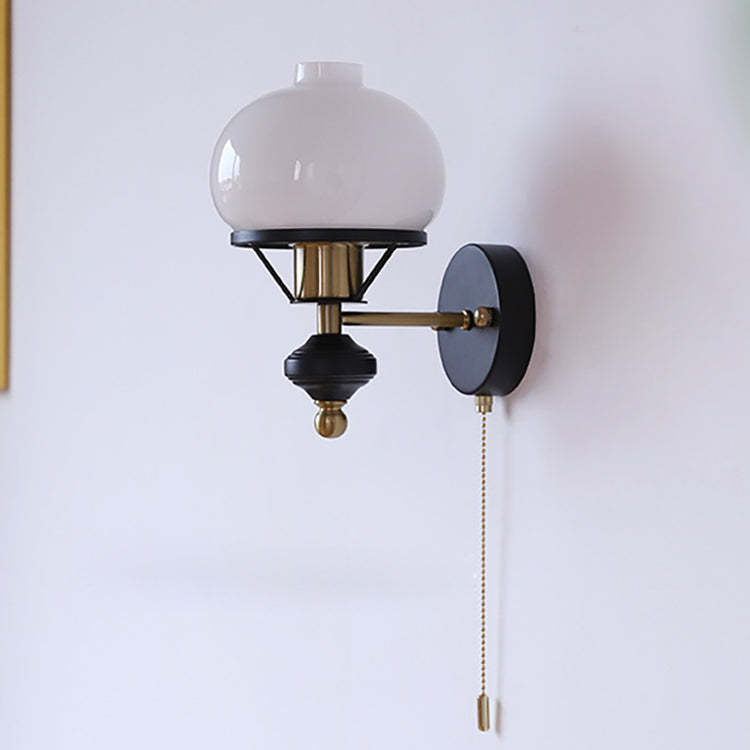 French Geometric Circle Glass Iron Sconce