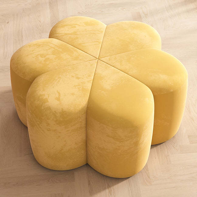 Nordic blossom footstool gray footstools in velvet — Yellow