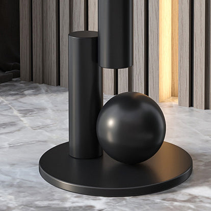Luxury Rock Slab Geometric Base End Table — Gray Rock Slabs + Gold Base