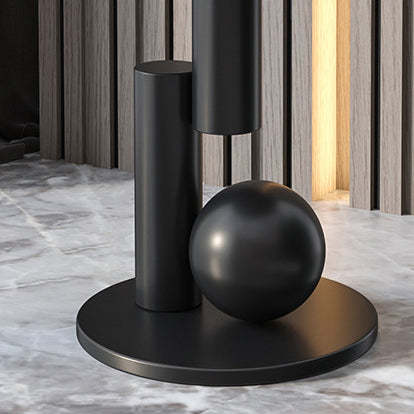 Luxury Rock Slab Geometric Base End Table — Gray Rock Slabs + Gold Base