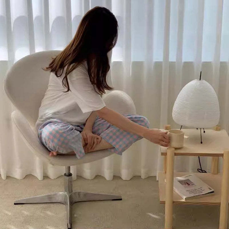 Minimalist Flannel Lambskin Movable Desk Chair