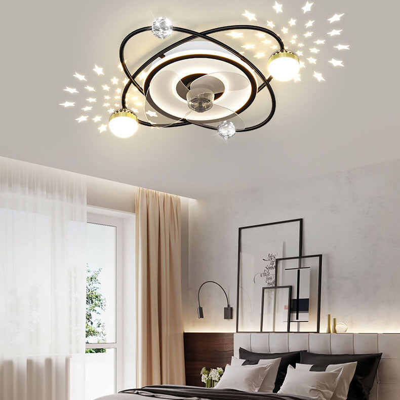 Modern Light Ring Flush Mount Ceiling Fan Light