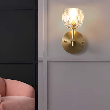 Ball-shaped LED Crystal Gold Postmodern Plug in Sconce Lighting Wall Lamp-Lighom