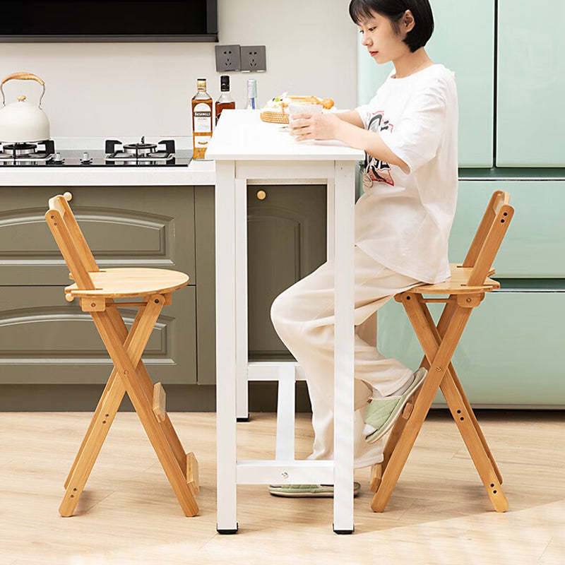 Minimalist Round Bamboo Bar Stool