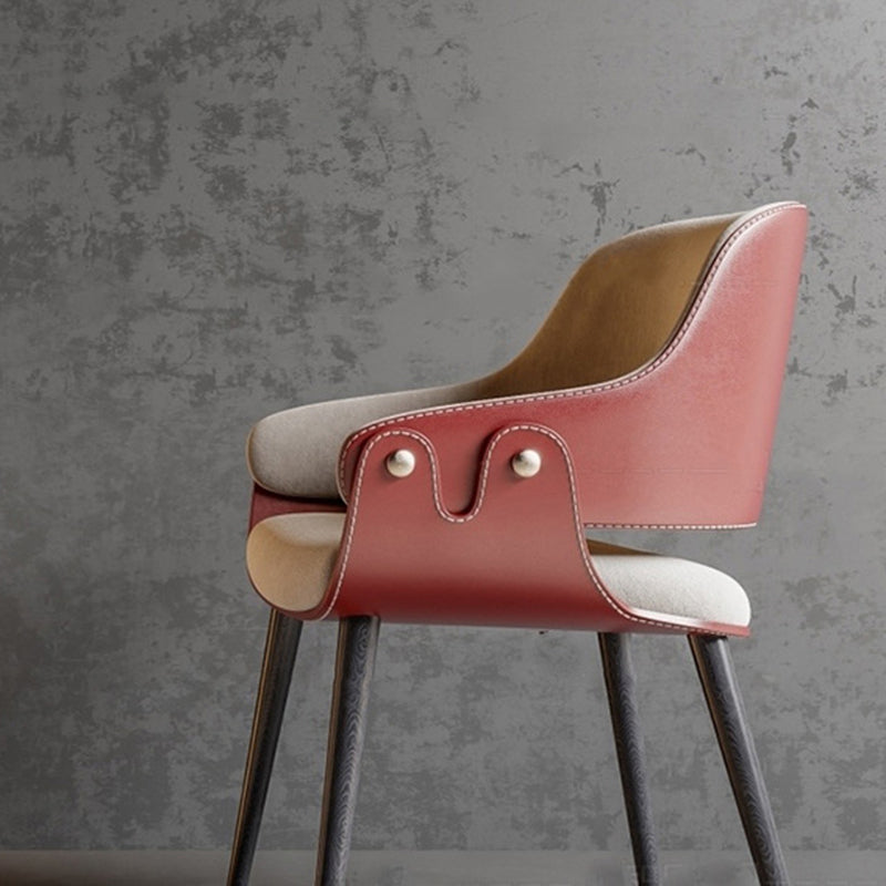 Minimalist Wood Leather Armchair