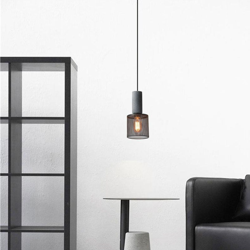Industrial Tapered Cement Iron Pendant Light