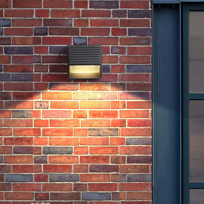 Outdoor Striped Trapezoidal LED Patio Wall Sconce