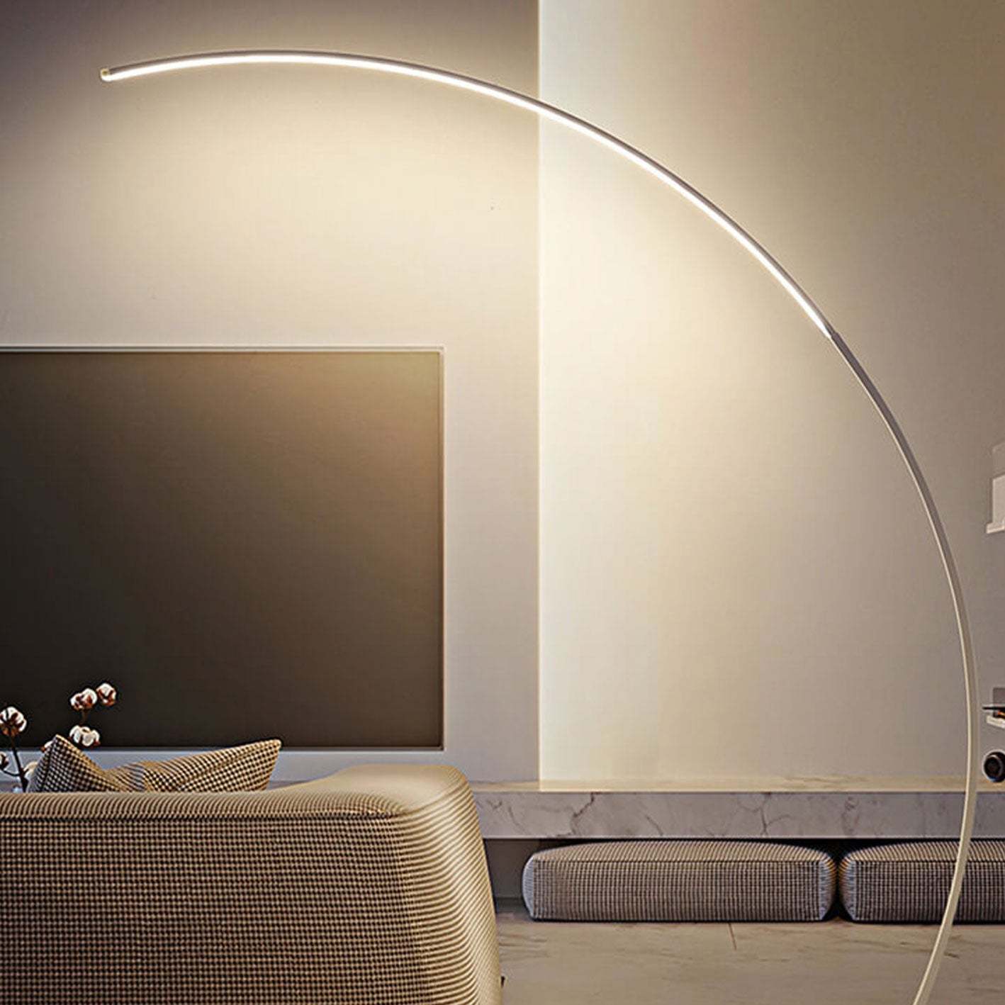 Minimalist Curved Line LED Aluminum Floor Lamp | Lighom