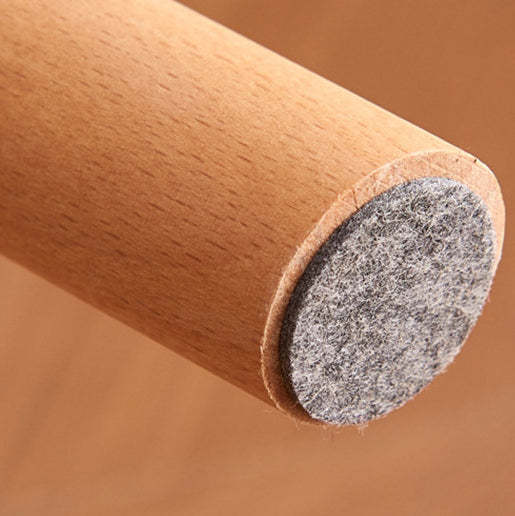 Minimalist Lambswool Wood Vanity Stool — Without Tail / Green