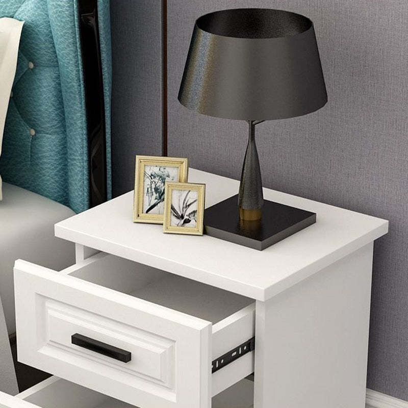 Minimalist Metal Rectangular Nightstand 2-Drawer
