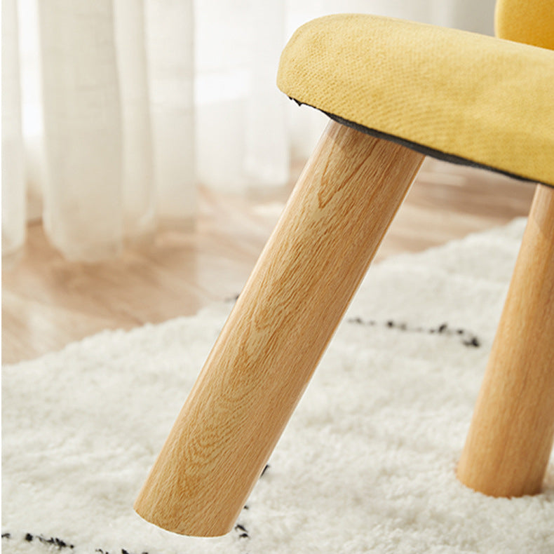 Nordic Fabric Round Entryway Footstool — Green