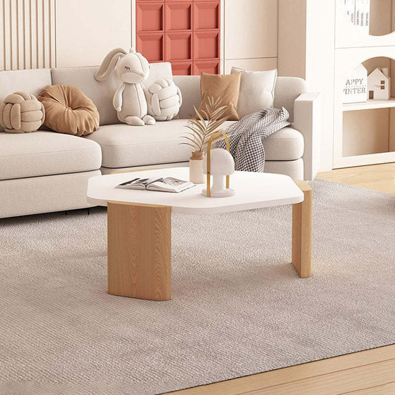 Contemporary Hexagonal Oak Plank End Table