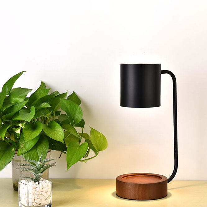 Japanese Wood Timing Dimming Melting Wax Table Lamp — Dimmer Switch / White / 110V-120V For US/CA