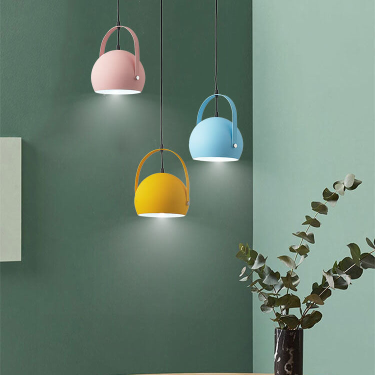 Nordic Macaron Aluminum Semicircle Pendant Light
