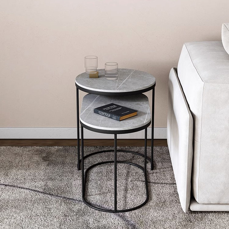 Luxury Oval Sintered Stone Nesting End Table