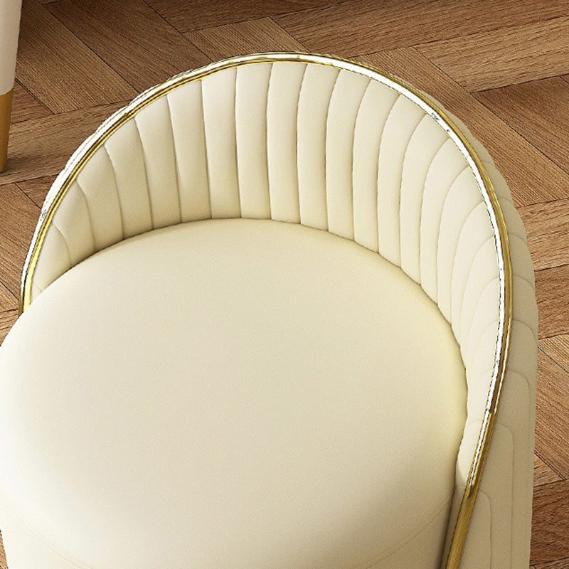 Minimalist Cylinder Iron Leather Vanity Stool