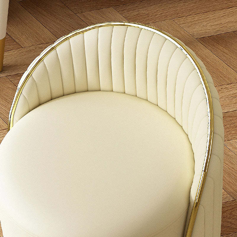 Minimalist Cylinder Iron Leather Vanity Stool