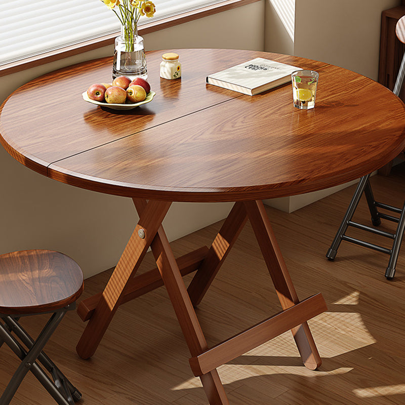 Scandinavian Round Wood 4-Seat Dining Table