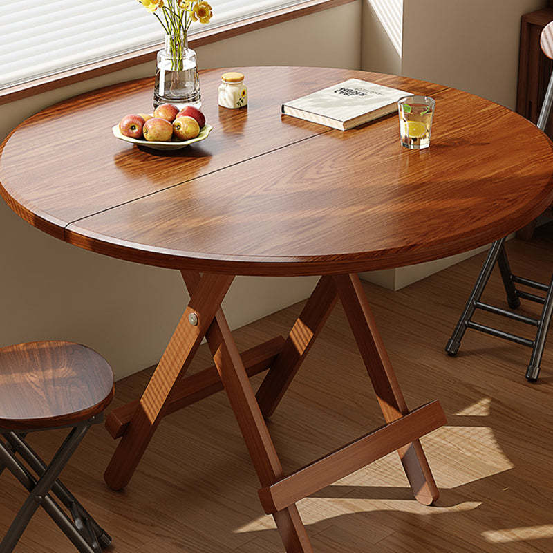 Scandinavian Round Wood 4-Seat Dining Table
