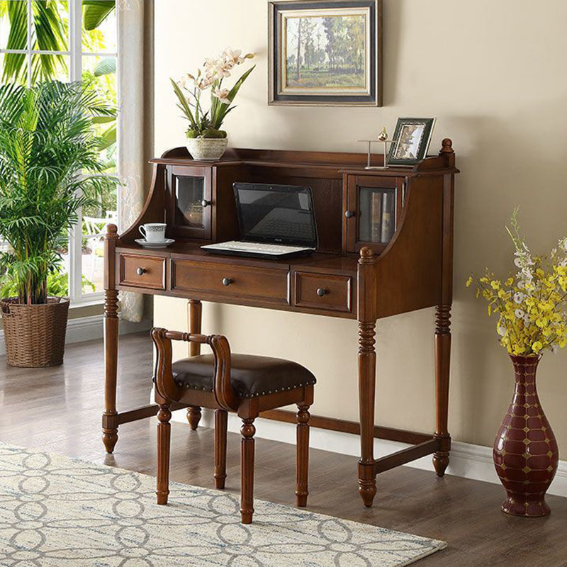 European Tufted Leather Low Back Vanity Stool