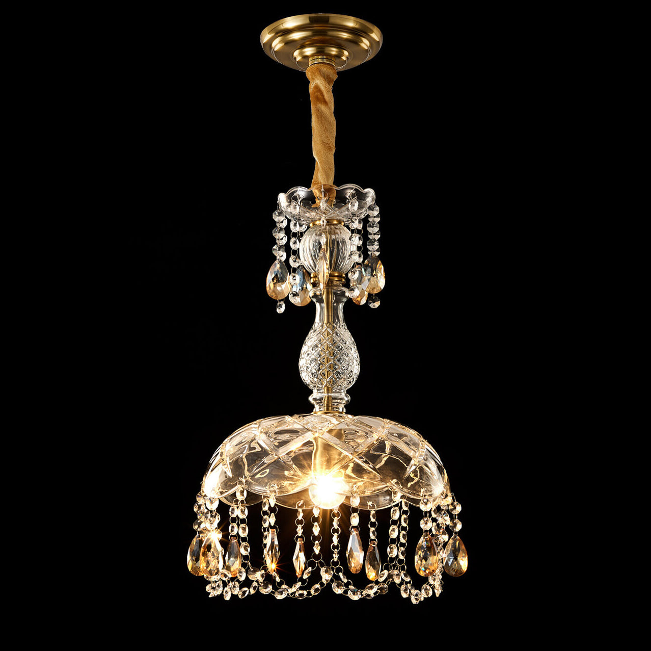 Modern Luxury Crystal Dome Pendant Light