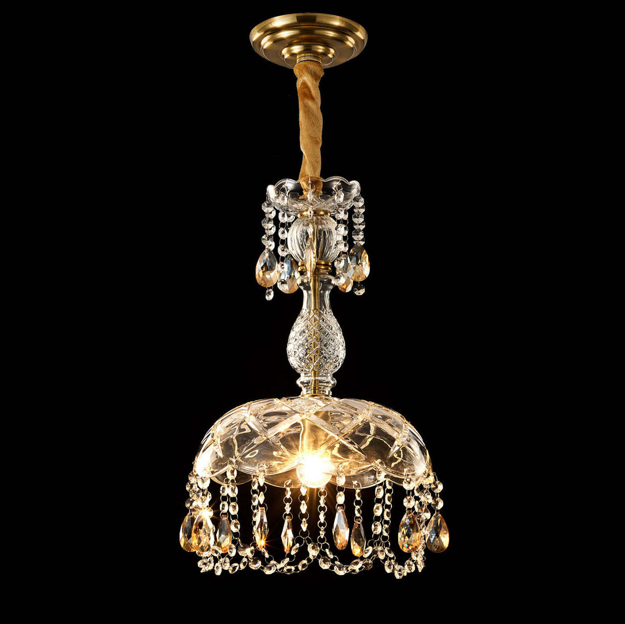 Modern Luxury Crystal Dome Pendant Light