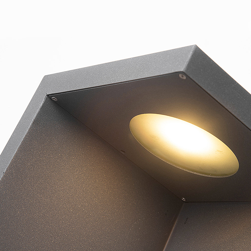 Half-Cut Rectangular Fixture Modern Outdoor Path Light in Gray, LED 4.5W, IP54 Waterproof-Lighom