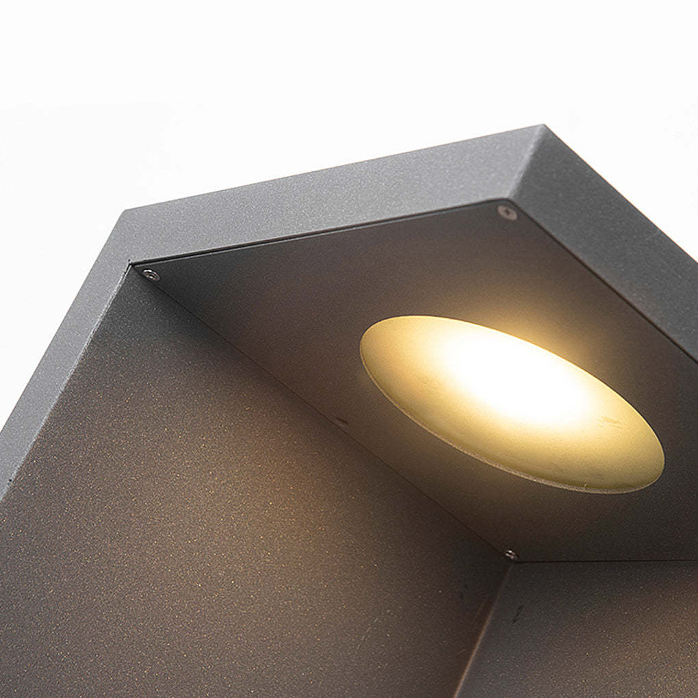Half-Cut Rectangular Fixture Modern Outdoor Path Light in Gray, LED 4.5W, IP54 Waterproof-Lighom