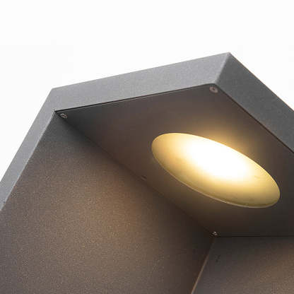 Half-Cut Rectangular Fixture Modern Outdoor Path Light in Gray, LED 4.5W, IP54 Waterproof-Lighom