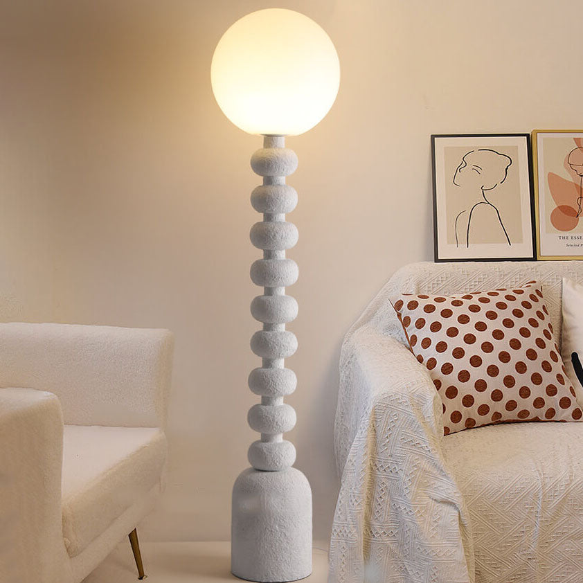 Wabi-sabi gourd resin floor lamps for bedroom — White / 220V-240V (UK/AU)