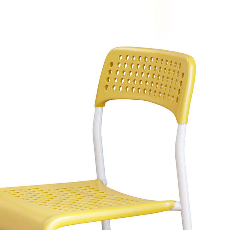 Minimalist Plastic Iron Perforated Dining Chair