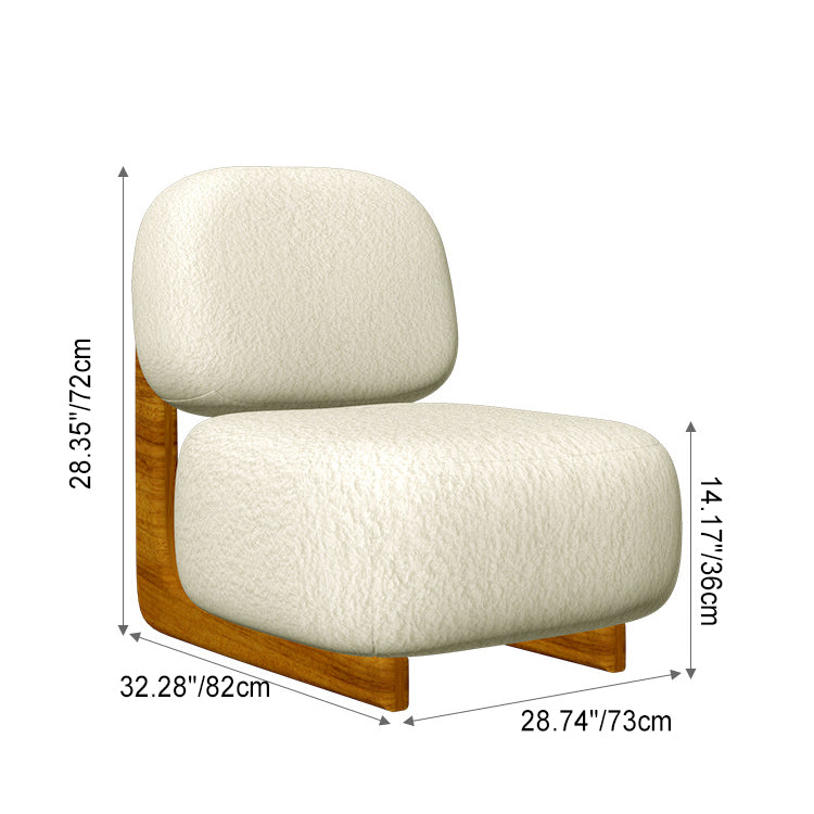 Nordic Lambswool Wooden Accent Chair