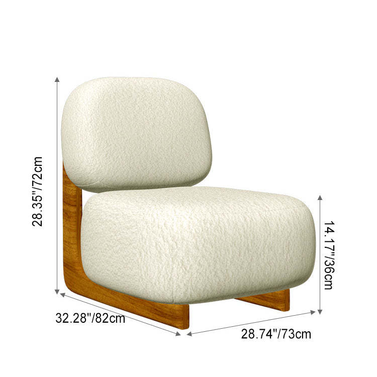 Nordic Lambswool Wooden Accent Chair