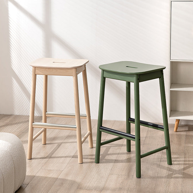 Minimalist Rectangular Birch Bar Stool