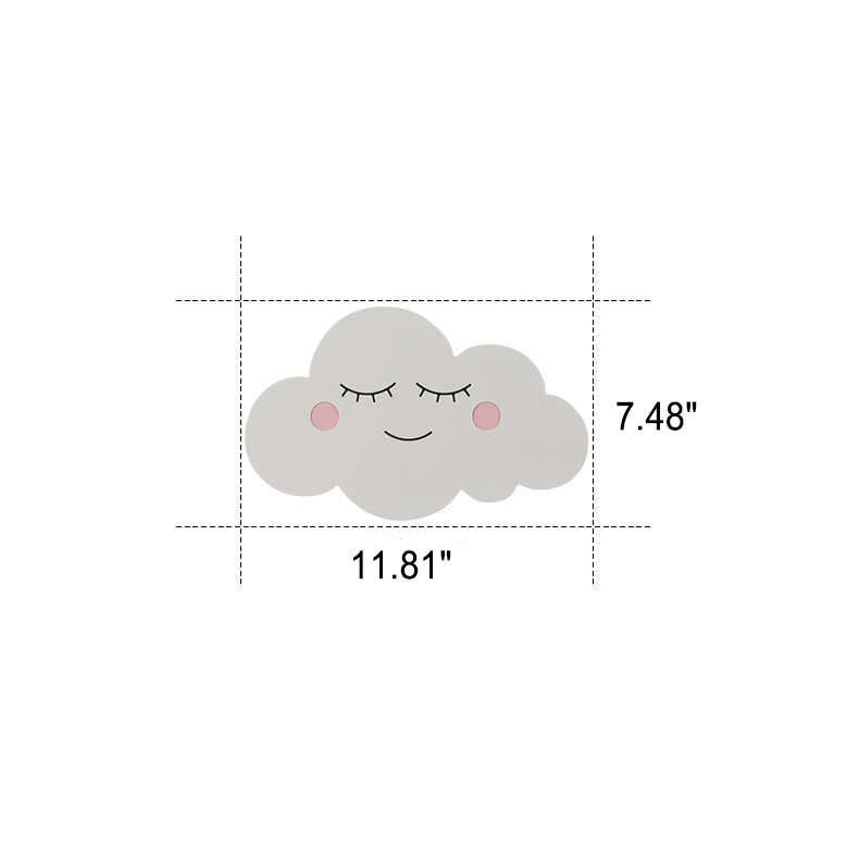 Nordic Cloud Iron Emoji Kids LED Sconce — Warm Light (3000K) / Blue / 110V-120V For US/CA